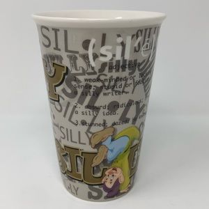 Disney Parks Ceramic Travel Mug Grumpy Happy Dwarf